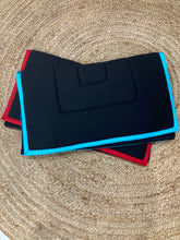 Kersey Wool Fender Saddle Pad  - Black with Aqua Trim